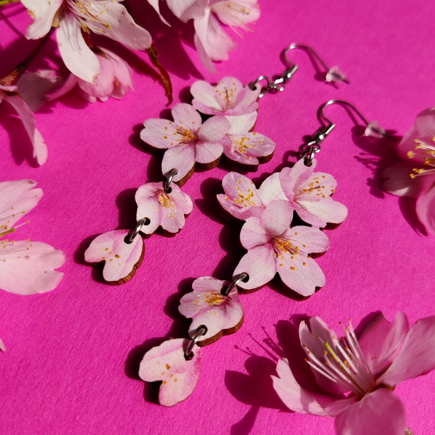 Hanami-korvakorut, vaaleanpunainen
