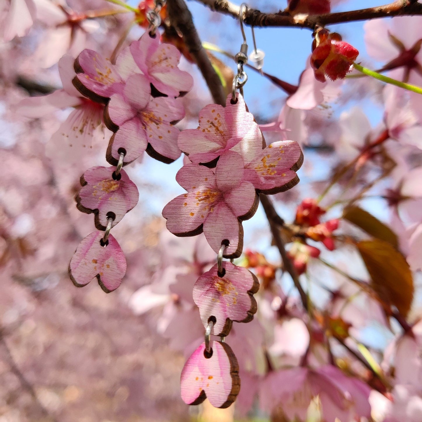 Hanami-korvakorut, vaaleanpunainen