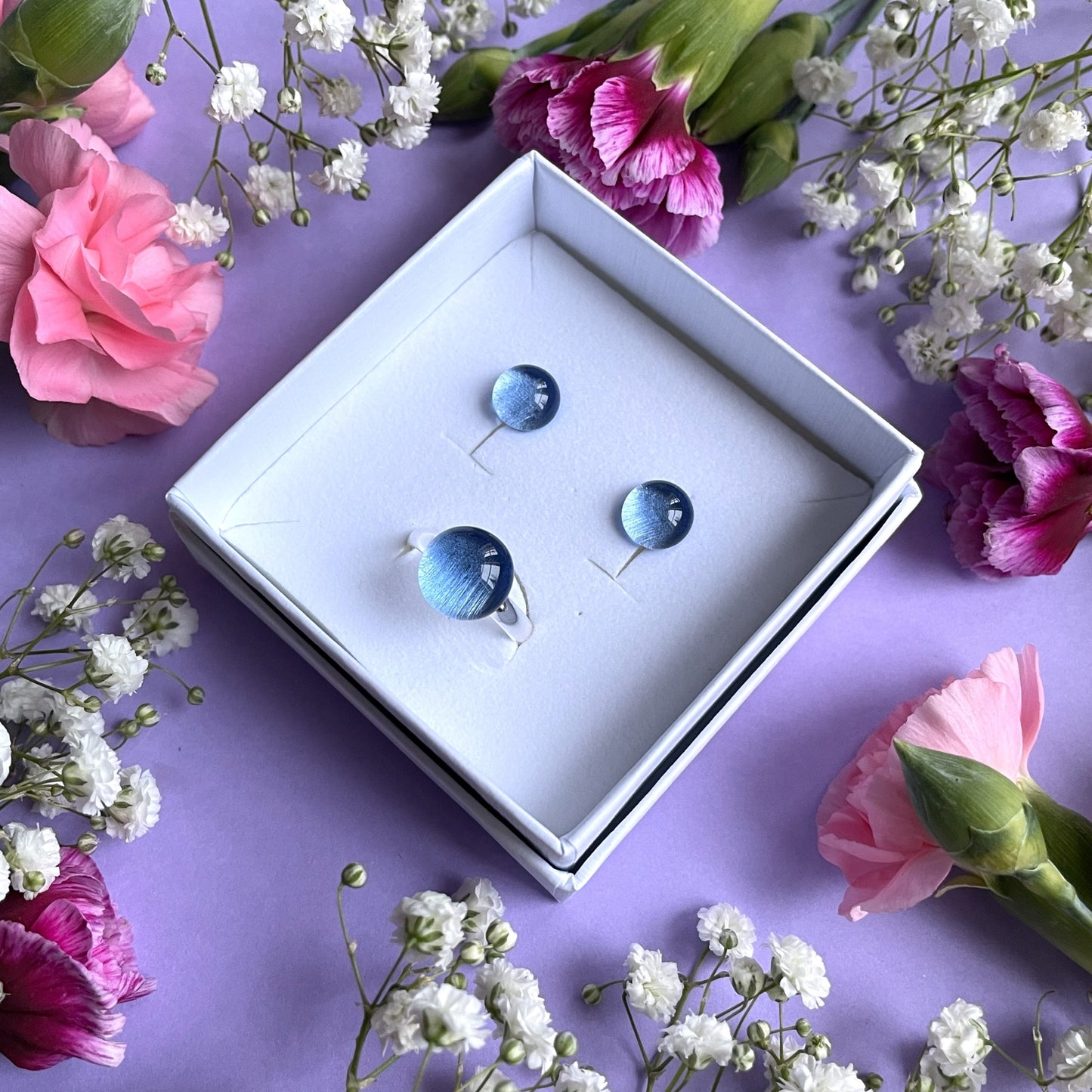 Lasikorusetti, sininen