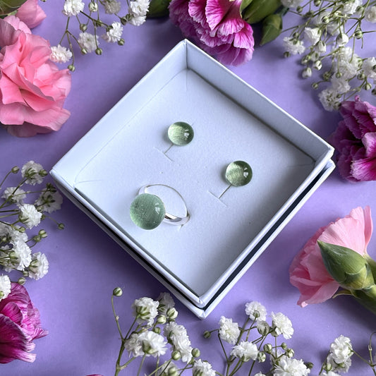 Lasikorusetti, vaaleanvihreä